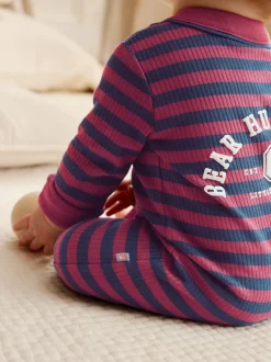 Bordeauxrood - Verpakking van 3 babypyjama's (0 mnd-3 jr)