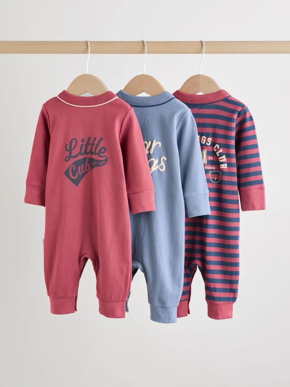 Bordeauxrood - Verpakking van 3 babypyjama's (0 mnd-3 jr)