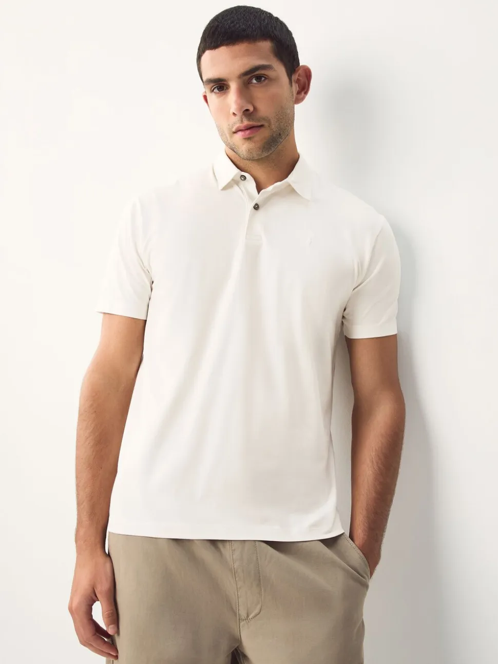 Bordeauxrood/antracietgrijs/Ecru Crème - Set van 3 jersey poloshirts met korte mouwen