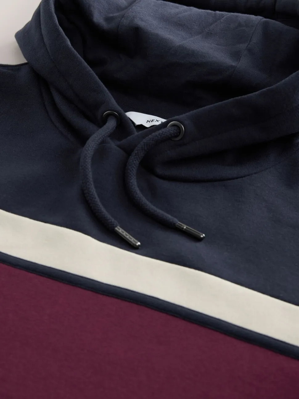 Bordeauxrood/Marineblauw/Ecru Wit - Pullover-hoody - Sweatshirt met colourblocking
