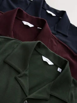 Bordeauxrood/Marineblauw/Olijfgroen - Piqué shirts met korte mouwen verpakking van 3