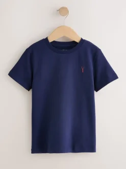 Bordeauxrood/wit - T-shirts met korte mouwen en geborduurd rendier, verpakking van 4 (3-16jr)