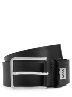 BOSS Elio Italiaanse leren riem met logo
