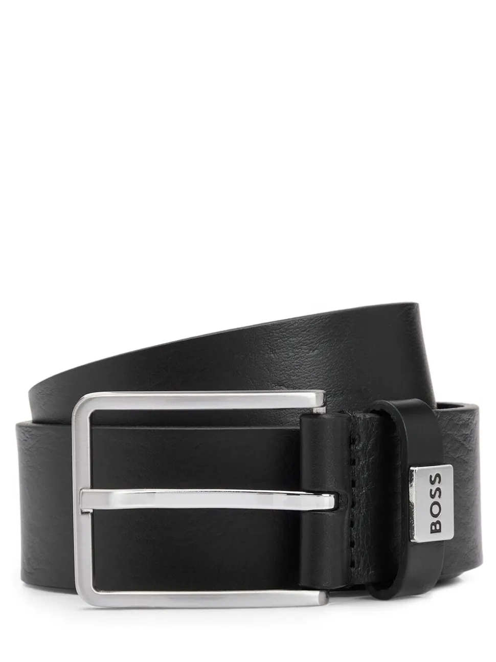 BOSS Elio Italiaanse leren riem met logo