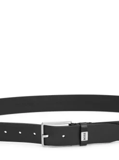 BOSS Elio Italiaanse leren riem met logo