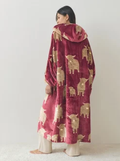 Bourgondisch Rode Hamish the Highland Cow - Oversized dekenhoody
