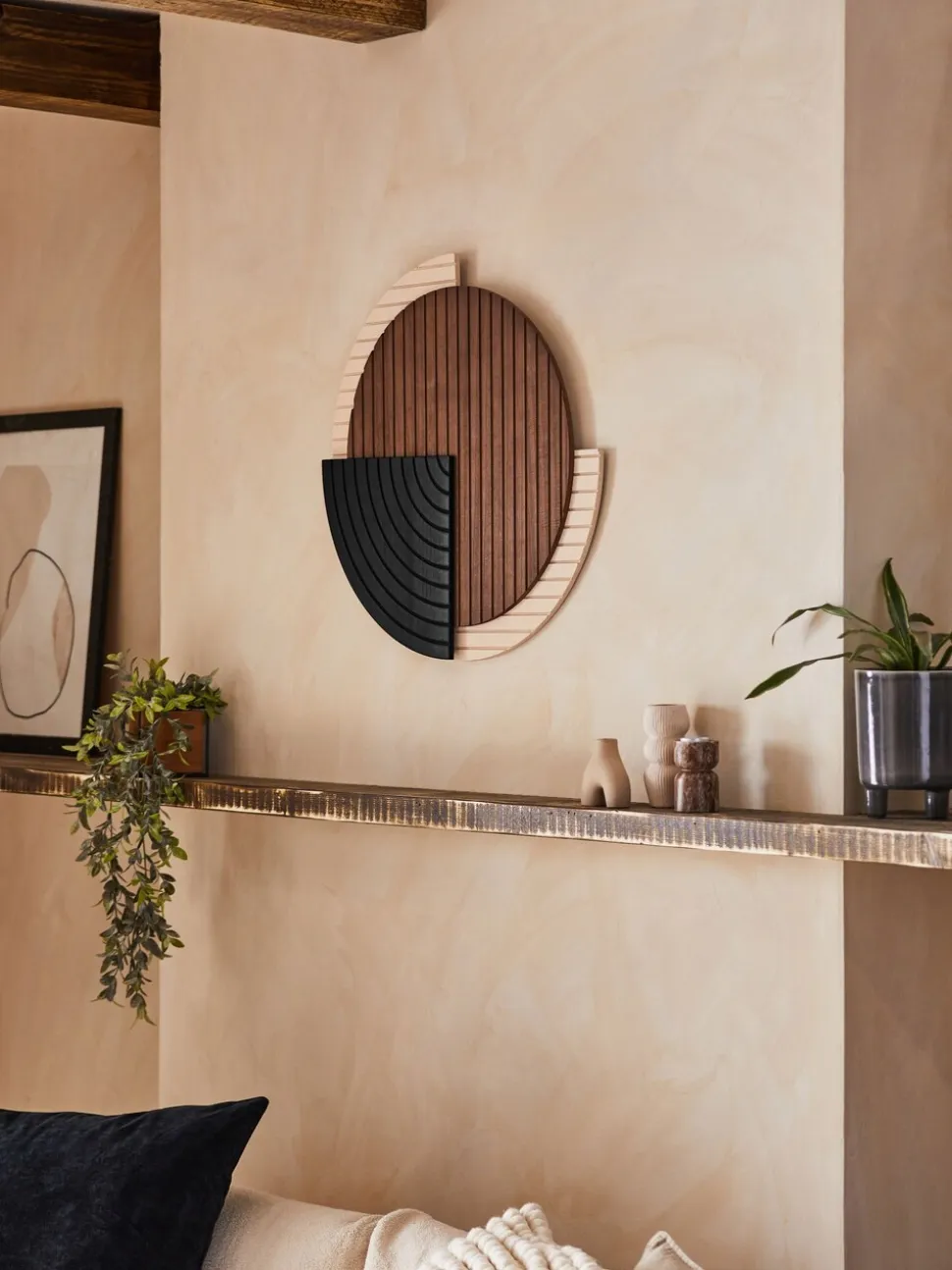 Bronx circulaire wanddecoratie van hout