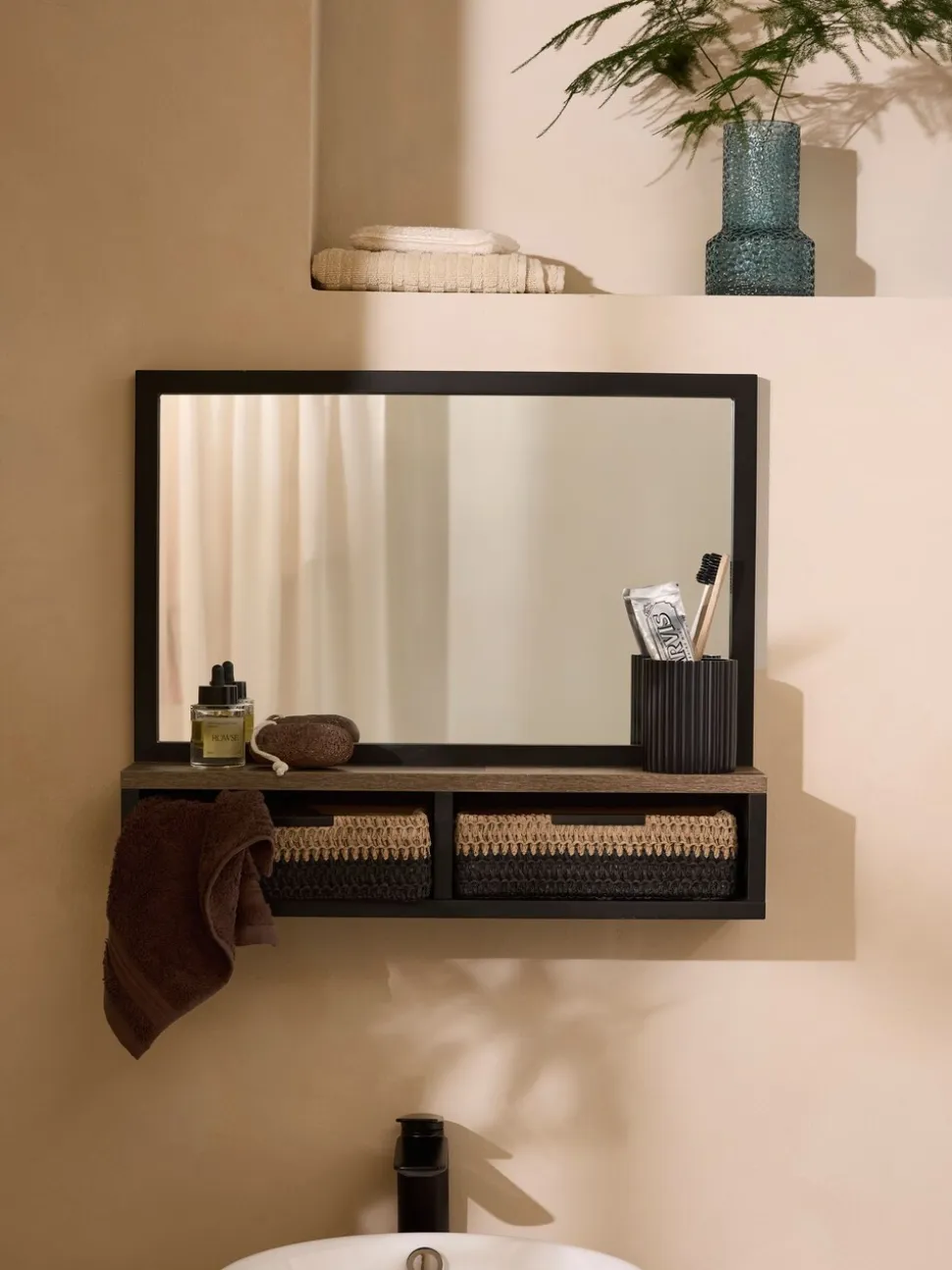 Bronx wandplank badkamer spiegel