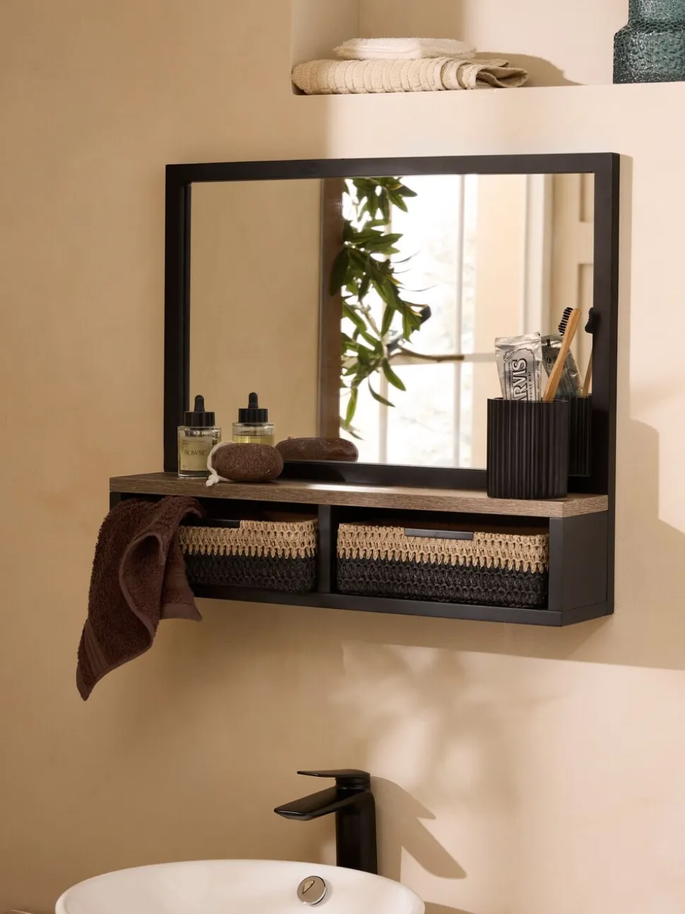 Bronx wandplank badkamer spiegel