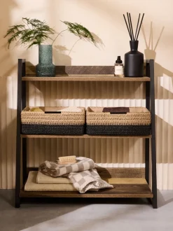 Bronx Woven Basket Storage Shelf Unit