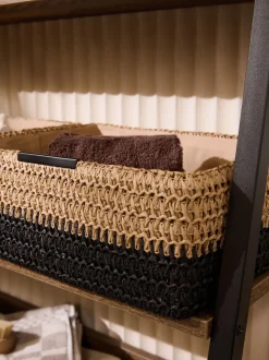 Bronx Woven Basket Storage Shelf Unit