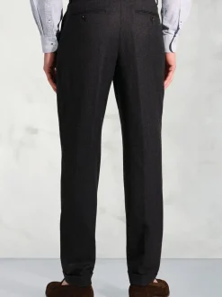 Brook Taverner Single Pleat Turn-Up Wool Trousers