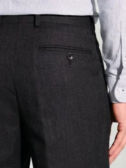 Brook Taverner Single Pleat Turn-Up Wool Trousers