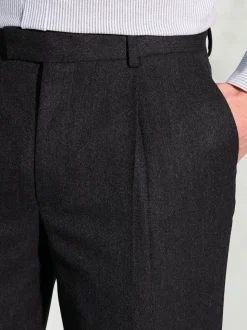 Brook Taverner Single Pleat Turn-Up Wool Trousers