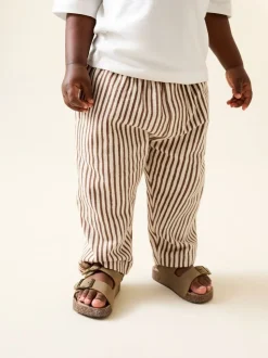 Brown & Ecru Stripe - Lightweight Joggers (3mths-7yrs)