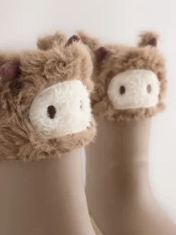 Brown Hamish Cow - Laarzen met gevoerde manchetten