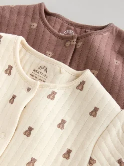 Bruin - Baby gewatteerde berenpyjama's 2 set