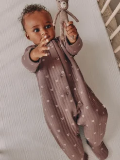 Bruin - Baby gewatteerde berenpyjama's 2 set