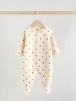 Bruin - Baby gewatteerde berenpyjama's 2 set