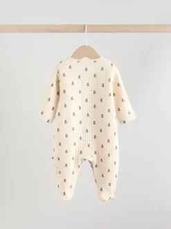 Bruin - Baby gewatteerde berenpyjama's 2 set