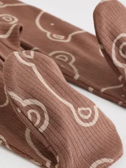 Bruin - Bear Print baby slaappakjes met tweezijdige rits 4 -pack (0mnd -2jaar)