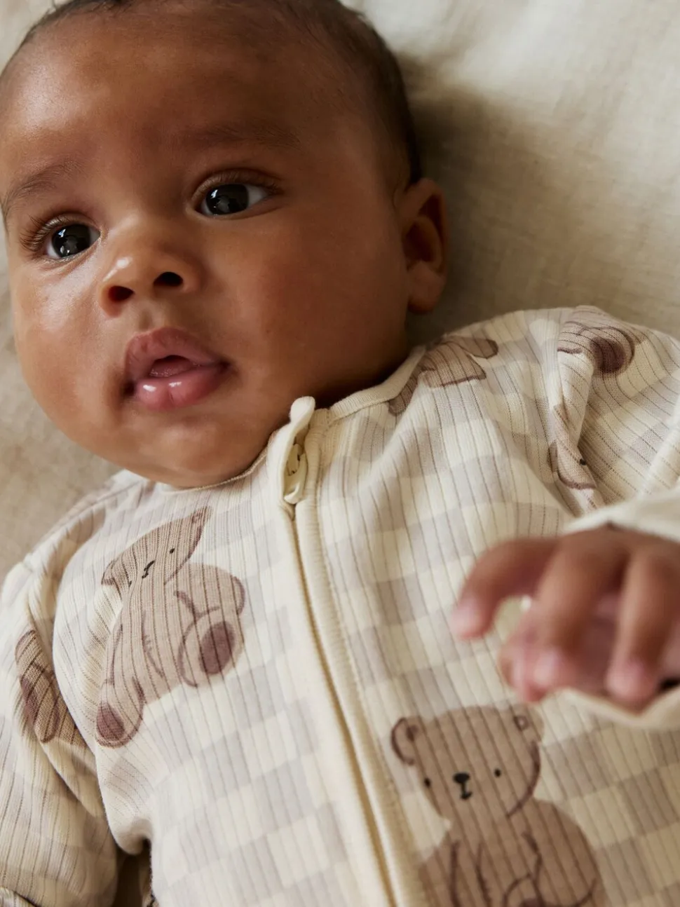 Bruin - Bear Print baby slaappakjes met tweezijdige rits 4 -pack (0mnd -2jaar)