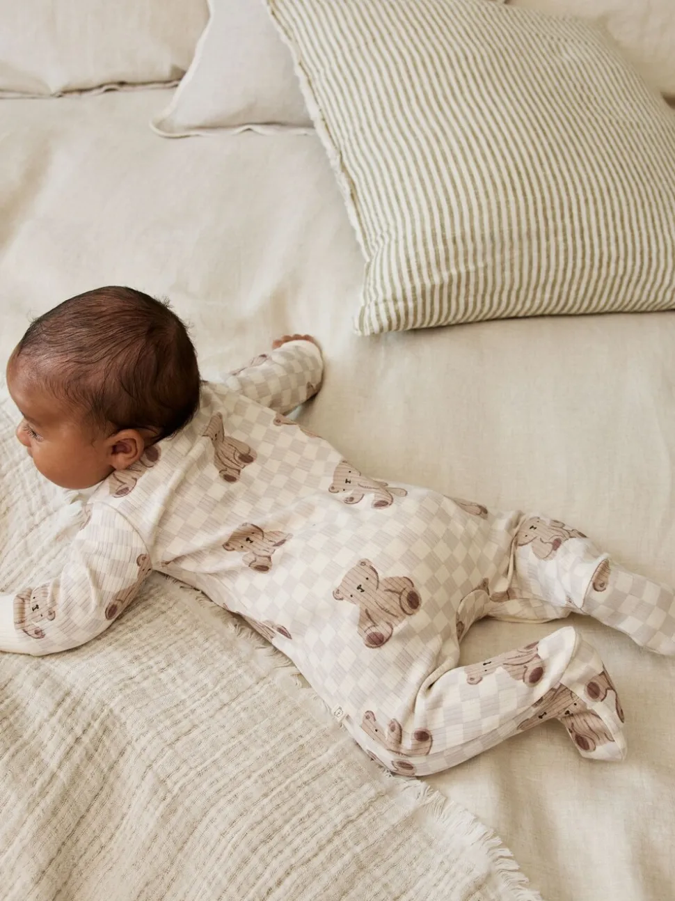 Bruin - Bear Print baby slaappakjes met tweezijdige rits 4 -pack (0mnd -2jaar)