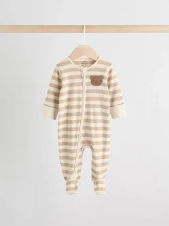 Bruin - Bear Print baby slaappakjes met tweezijdige rits 4 -pack (0mnd -2jaar)