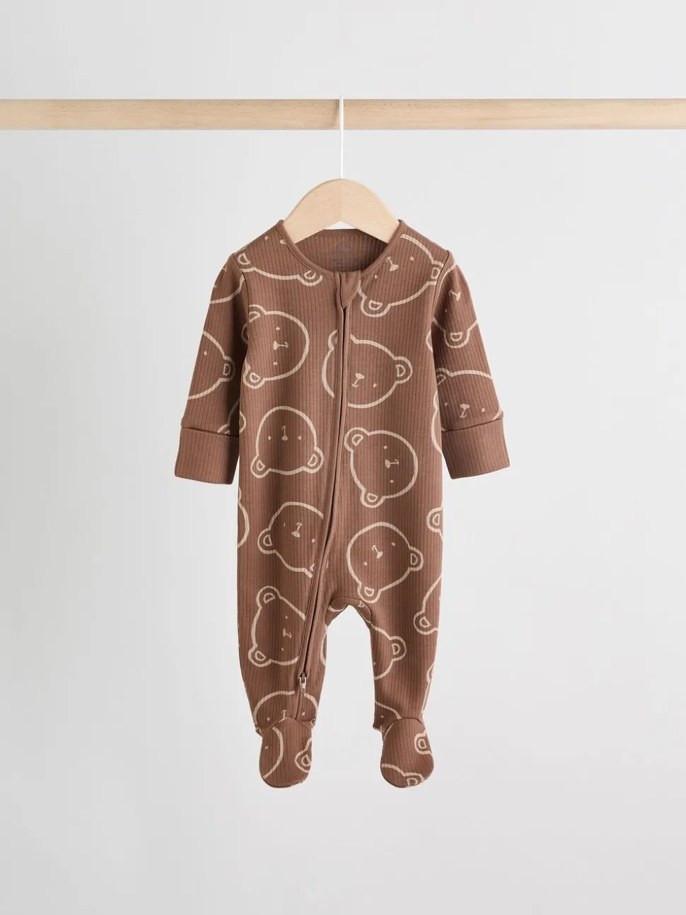 Bruin - Bear Print baby slaappakjes met tweezijdige rits 4 -pack (0mnd -2jaar)