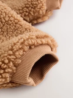 Bruin - Borg Baby Pramsuit Met capuchon