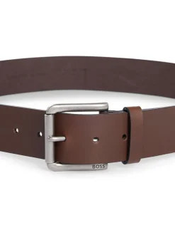 Bruin - BOSS Joris Leren Riem