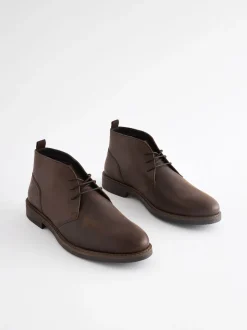 Bruin - Chukka-laarzen van gewaxt leer