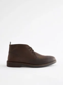 Bruin - Chukka-laarzen van gewaxt leer