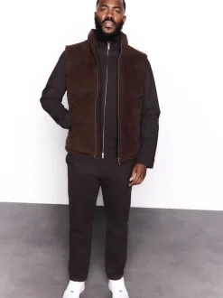 Bruin - Corduroy gewatteerde bodywarmer
