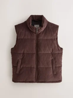 Bruin - Corduroy gewatteerde bodywarmer