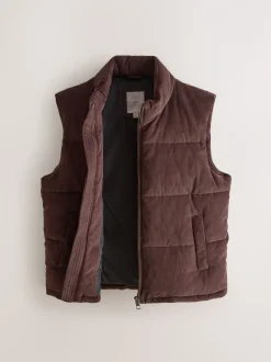 Bruin - Corduroy gewatteerde bodywarmer