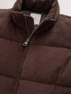 Bruin - Corduroy gewatteerde bodywarmer