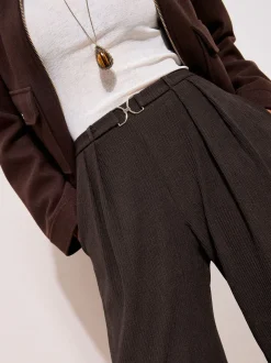 Bruin - Friends Like These Crinkle Jersey Wide Leg Trousers with Buckle Front
