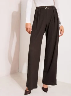Bruin - Friends Like These Crinkle Jersey Wide Leg Trousers with Buckle Front
