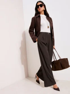 Bruin - Friends Like These Crinkle Jersey Wide Leg Trousers with Buckle Front