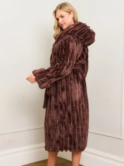 Bruin - Jim Jam the Label Chocolate Ribbed Dressing Brown Gown
