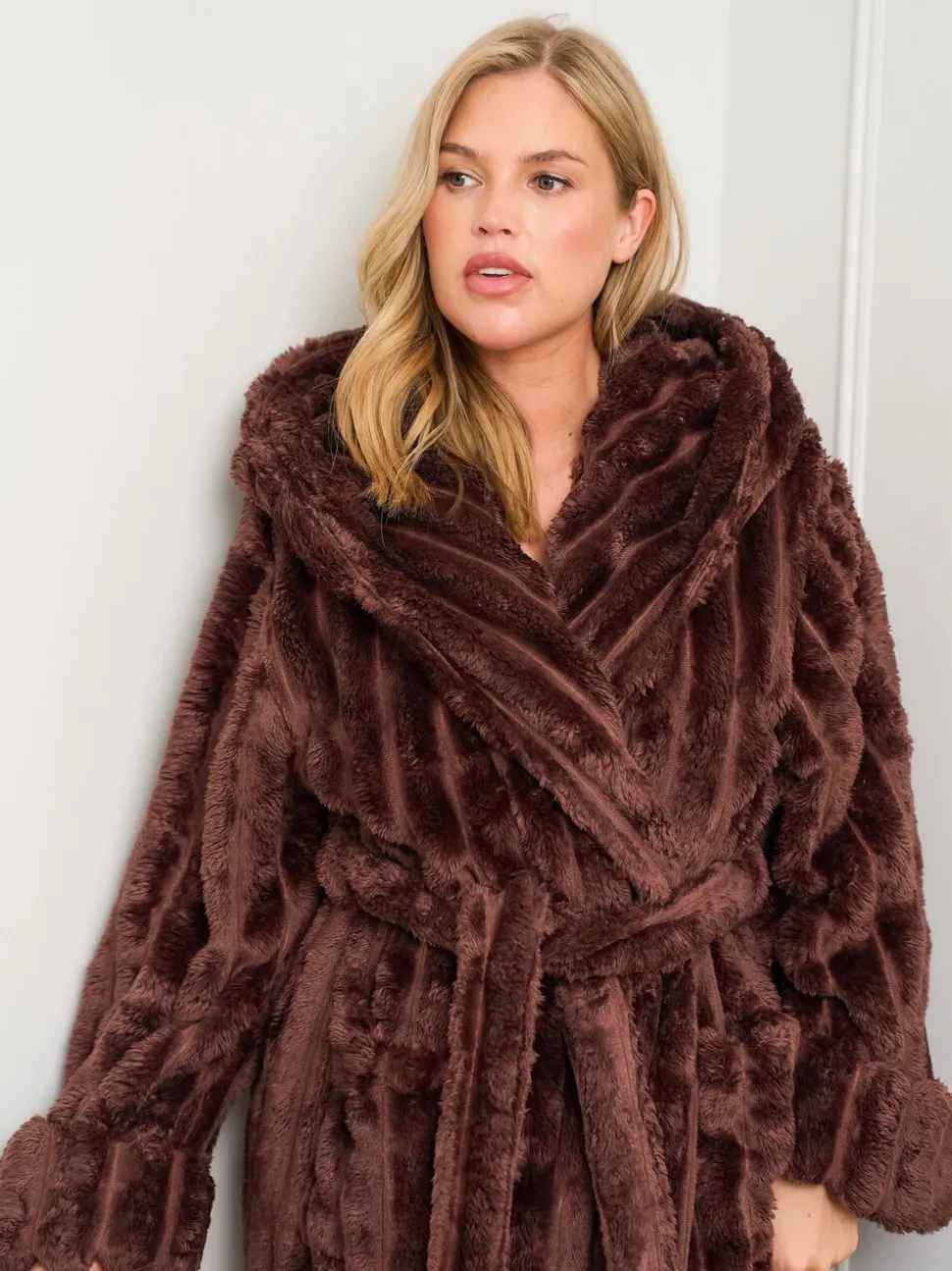 Bruin - Jim Jam the Label Chocolate Ribbed Dressing Brown Gown