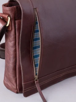 Bruin - Lakeland Leather Grote Keswick Leren Messenger-tas