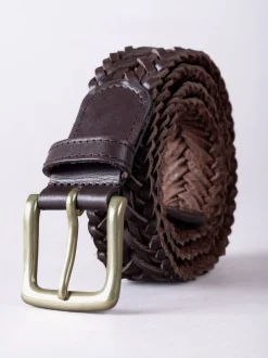 Bruin - Lakeland leren gevlochten Howbeck riem
