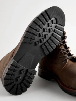 Bruin - Leather Toe Cap Zip Up Boots