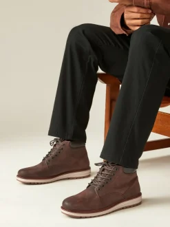 Bruin - Leren hoge schoenen
