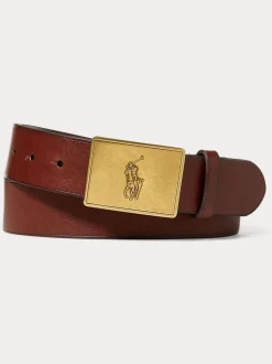 Bruin - Leren riem met ponyplaat