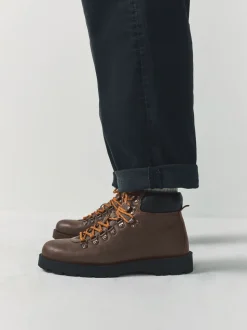 Bruin - Leren wandelschoenen