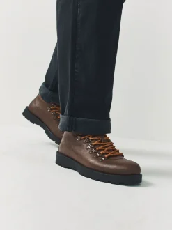 Bruin - Leren wandelschoenen
