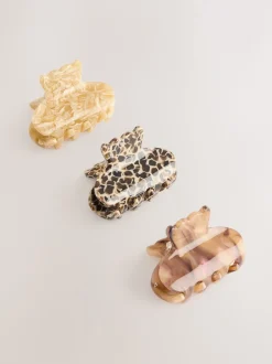 Bruin - Mini Haarklauw Clips 3 Pakket